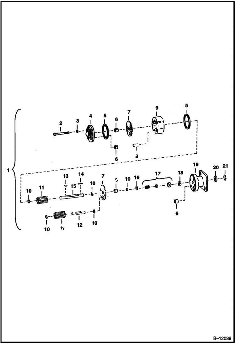 Схема запчастей Bobcat TRENCH COMPACTORS - TRENCH COMPACTOR (Hydraulic Motor) (223300101 - 00138) Loader