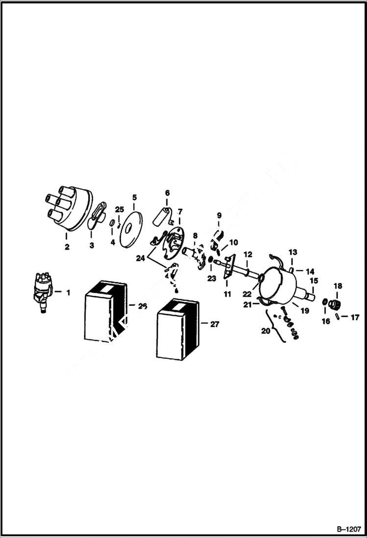 Схема запчастей Bobcat 700s - DISTRIBUTOR (Prestolite IAD-6004-2P) (Engine S/N 6164220 & Below) POWER UNIT