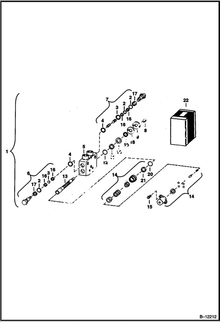 Схема запчастей Bobcat BACKHOE - BACKHOE (Tilt Cylinder Section) (Rear Auxiliary Valve) 911B/914B BACKHOE