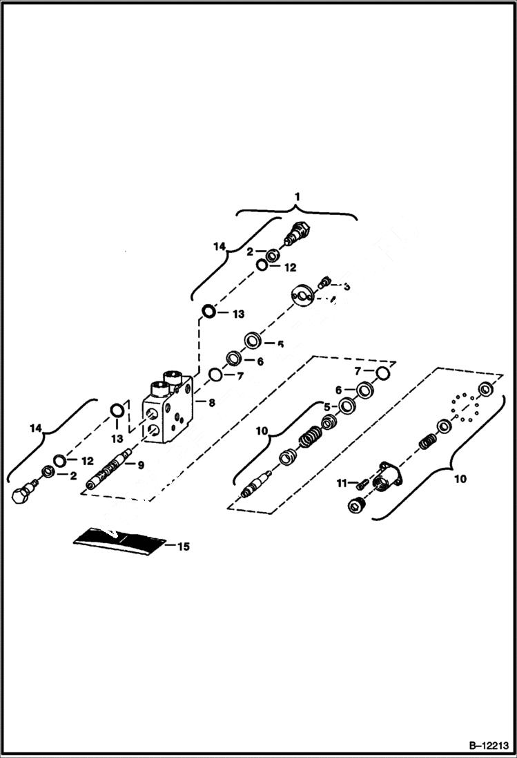 Схема запчастей Bobcat 700s - AUXILIARY SECTION (Gresen V20) HYDRAULIC SYSTEM