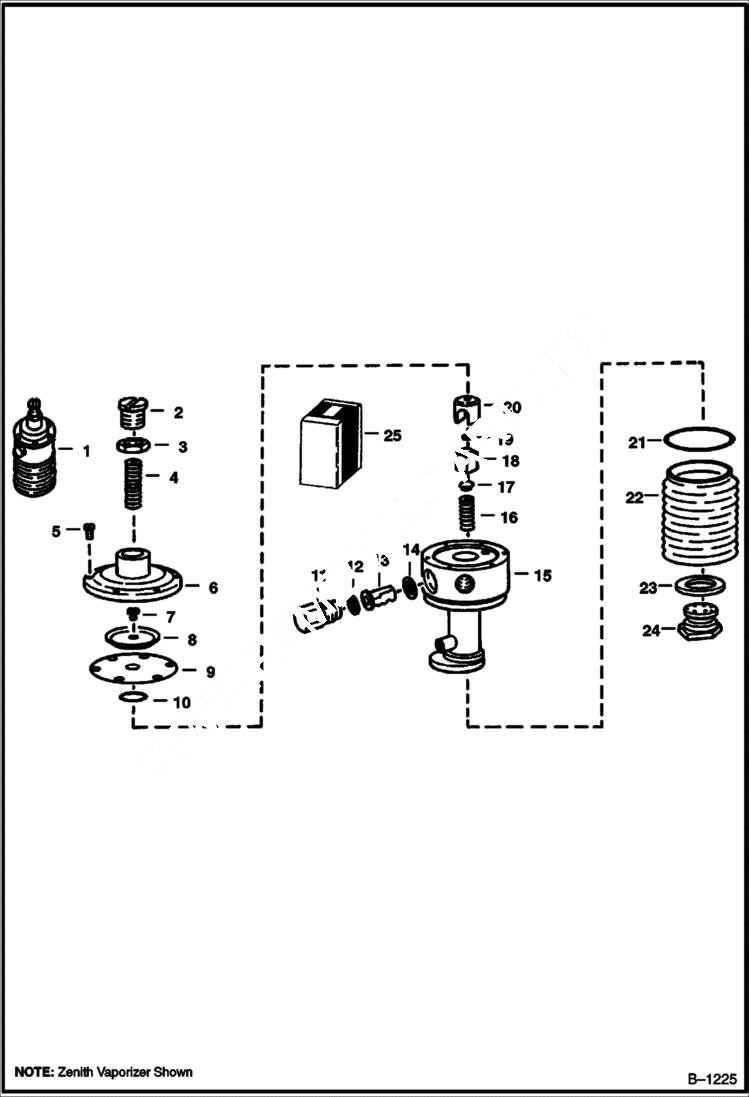 Схема запчастей Bobcat 700s - LPG VAPORIZER (Zenith A 963 B-1 or Garretson 083) ACCESSORIES & OPTIONS