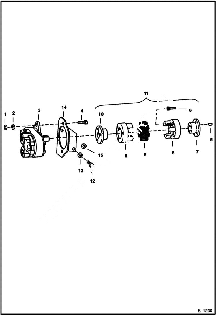 Схема запчастей Bobcat 600s - PUMP & COUPLER POWER UNIT
