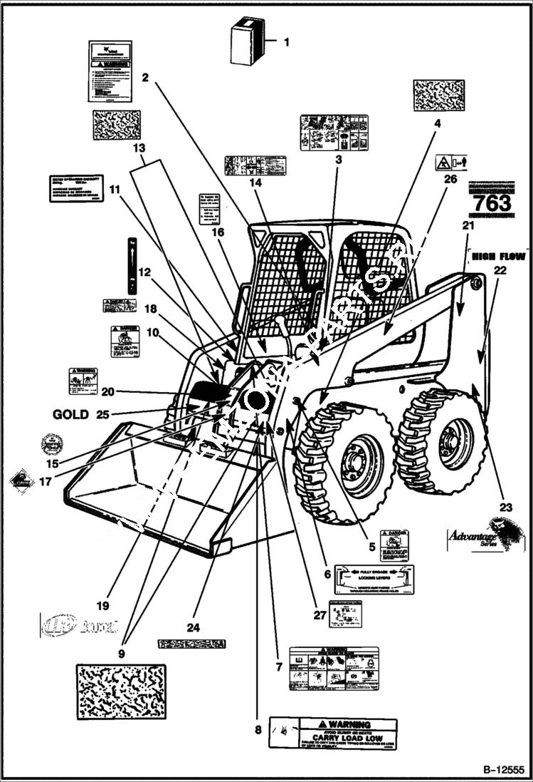 Схема запчастей Bobcat 700s - DECALS ACCESSORIES & OPTIONS