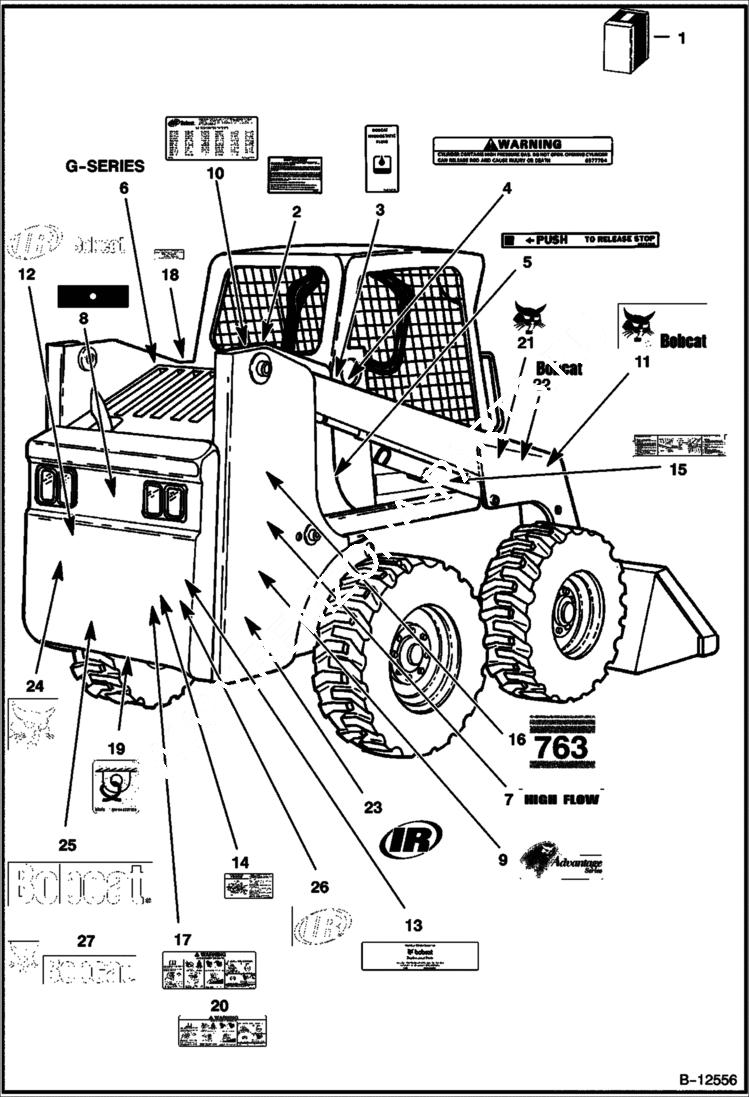 Схема запчастей Bobcat 700s - DECALS ACCESSORIES & OPTIONS