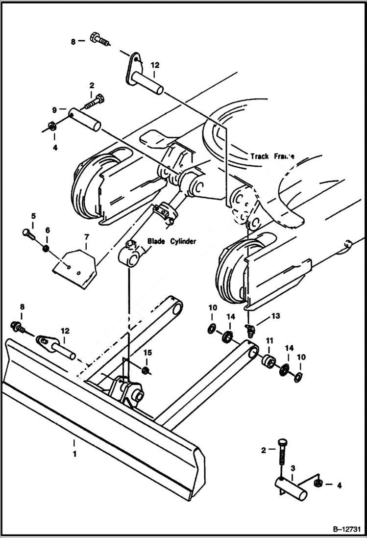 Схема запчастей Bobcat 220 - BLADE WORK EQUIPMENT