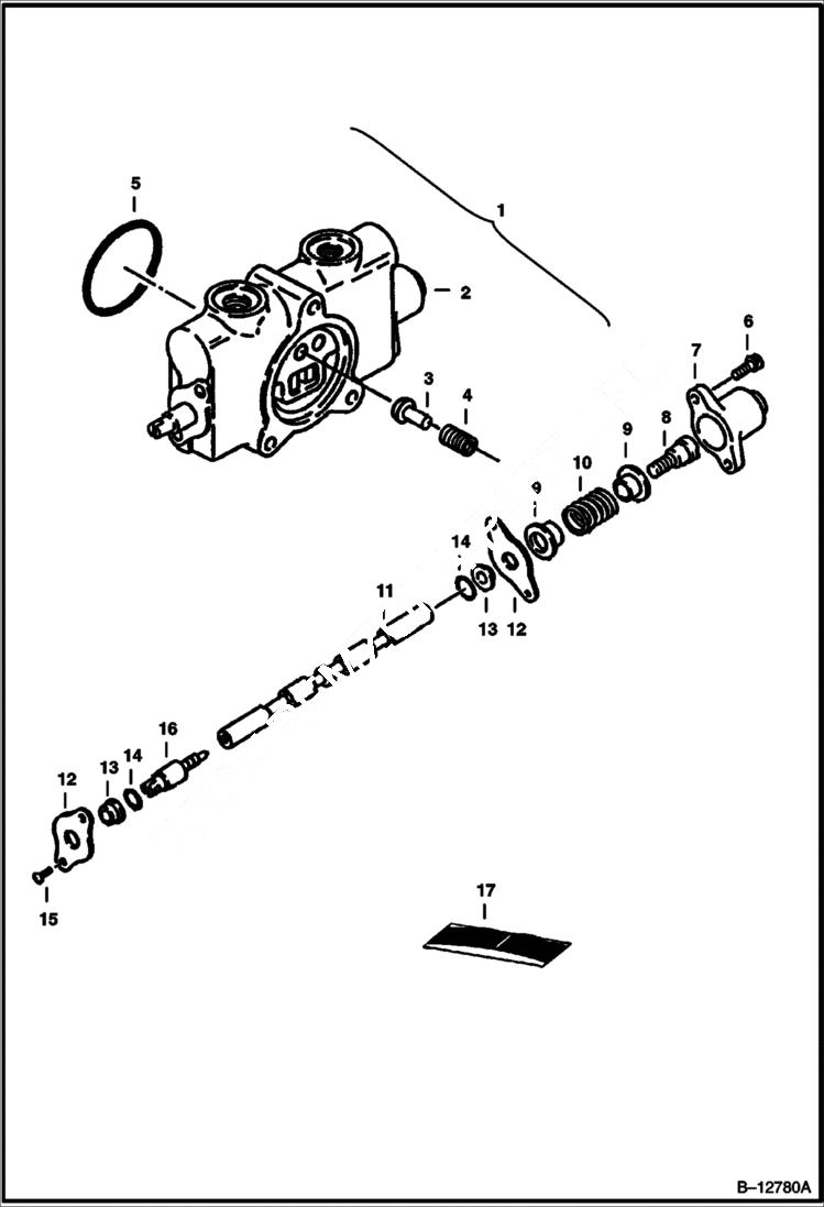 Схема запчастей Bobcat 220 - VALVE SECTION (Blade) (S/N 508211437 & Above) HYDRAULIC SYSTEM