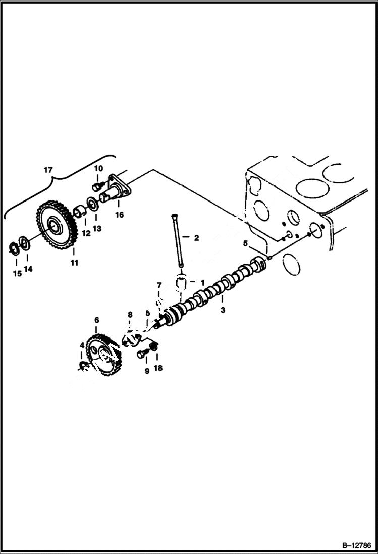 Схема запчастей Bobcat 220 - CAMSHAFT POWER UNIT