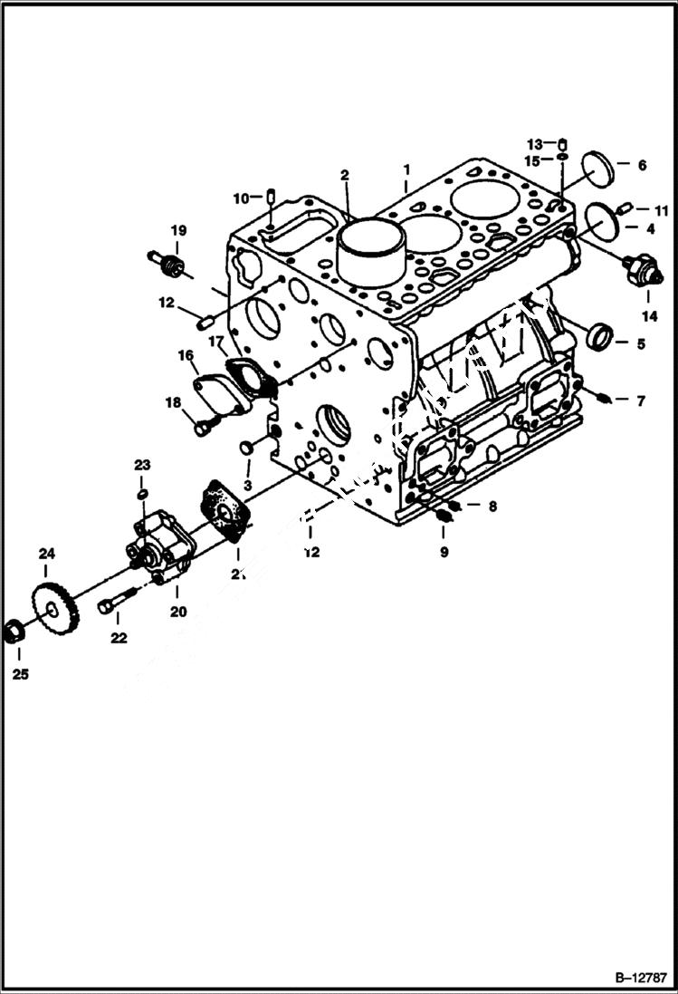 Схема запчастей Bobcat 220 - CRANKCASE POWER UNIT