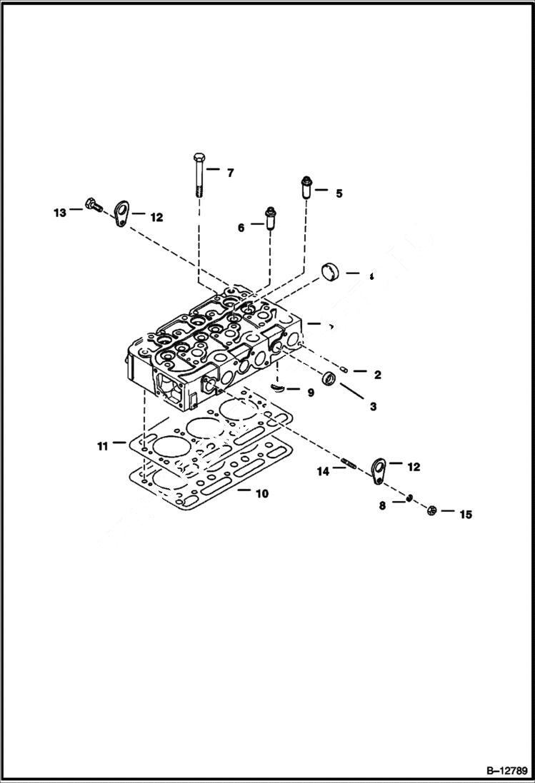 Схема запчастей Bobcat 220 - CYLINDER HEAD POWER UNIT