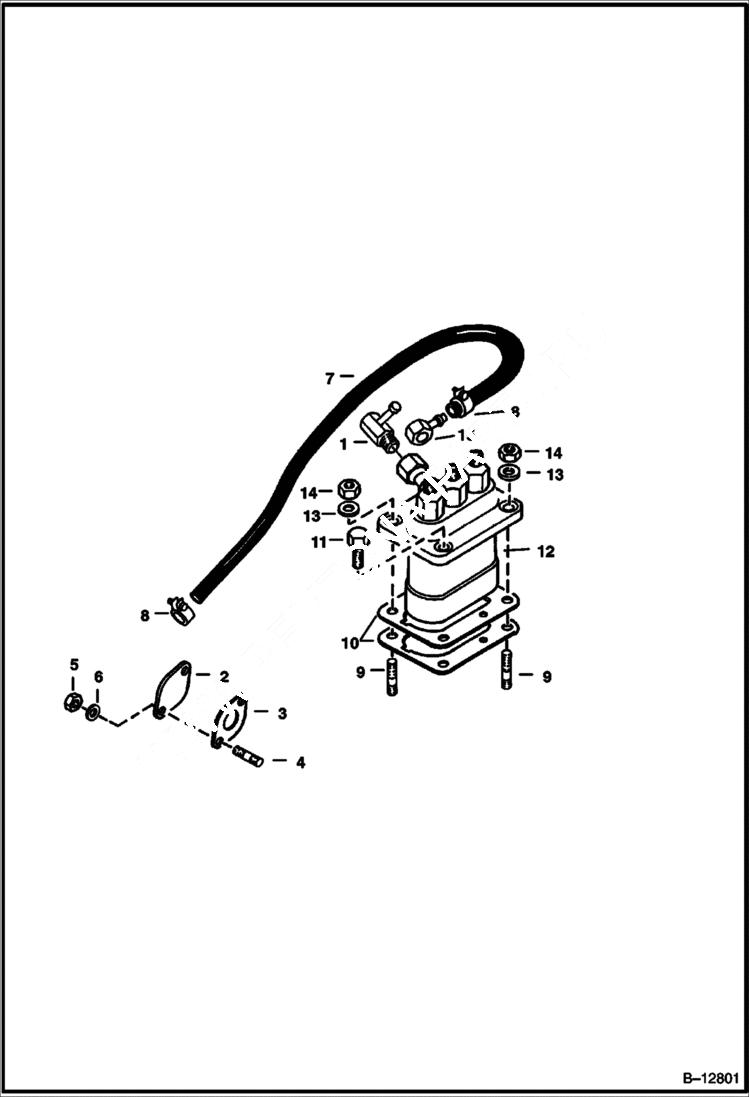 Схема запчастей Bobcat 220 - FUEL & INJECTION PUMP POWER UNIT