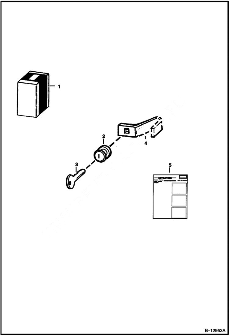 Схема запчастей Bobcat 700s - REAR DOOR LOCK (One Piece Rear Door) ACCESSORIES & OPTIONS