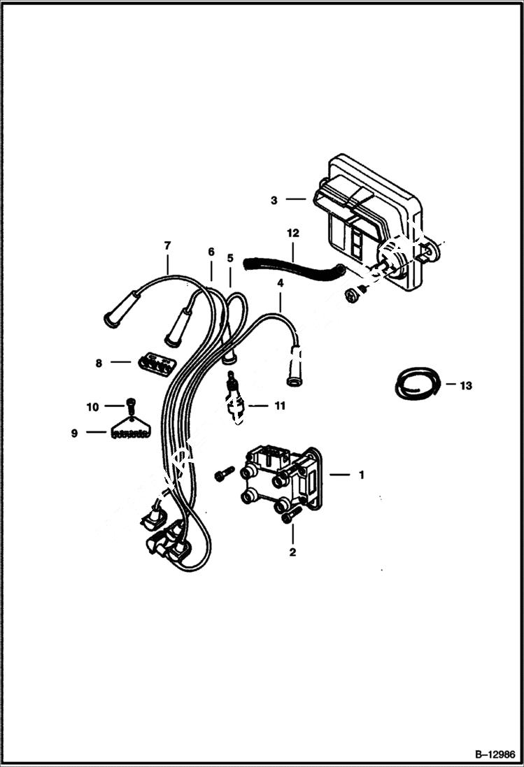 Схема запчастей Bobcat 500s - IGNITION SYSTEM (S/N 12001 & Above) POWER UNIT