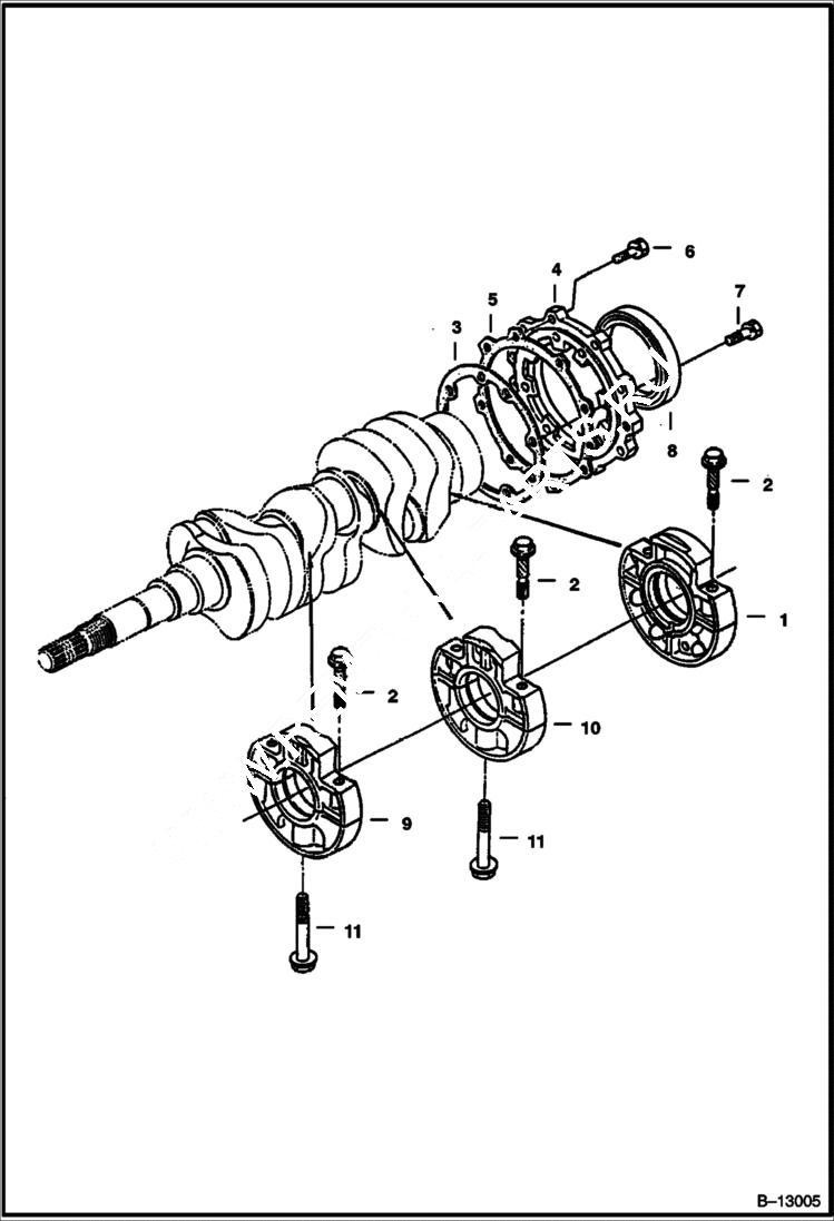 Схема запчастей Bobcat 225 - MAIN BEARING CASE POWER UNIT