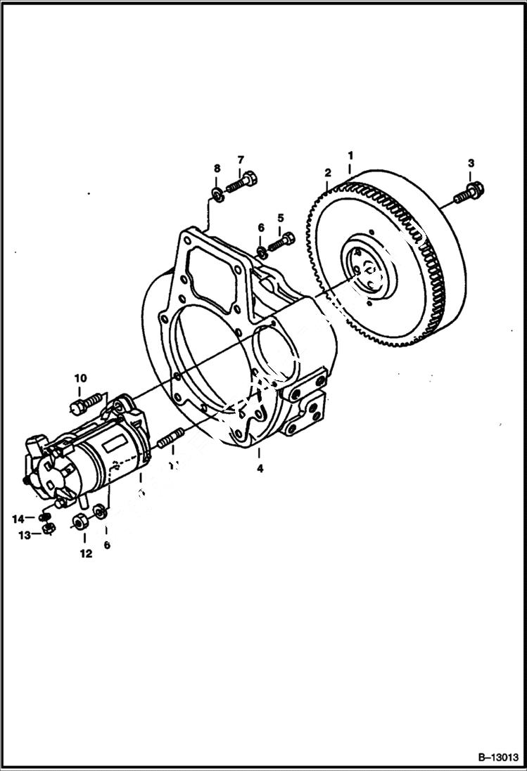 Схема запчастей Bobcat 325 - FLYWHEEL POWER UNIT