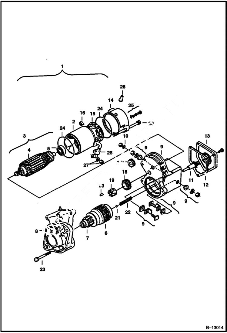 Схема запчастей Bobcat 231 - STARTER (Kubota #15461 - 63010) ELECTRICAL SYSTEM