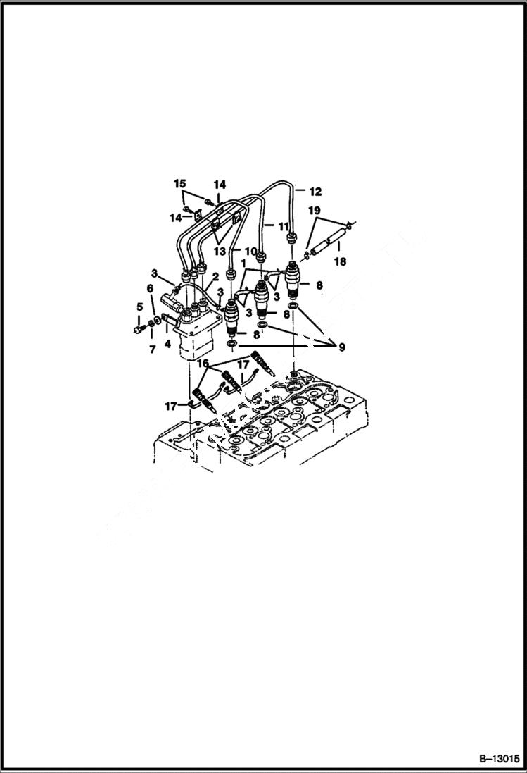 Схема запчастей Bobcat 325 - INJECTOR NOZZLES POWER UNIT