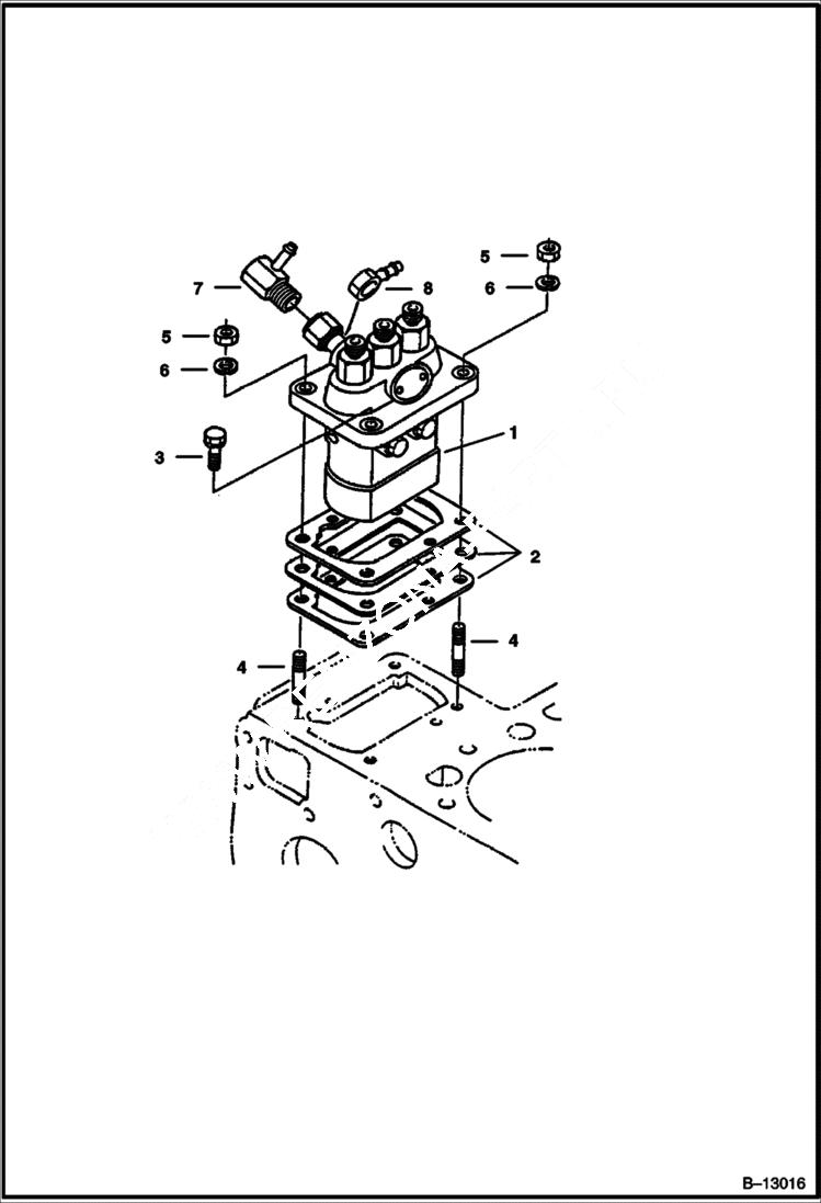 Схема запчастей Bobcat 325 - INJECTION PUMP POWER UNIT