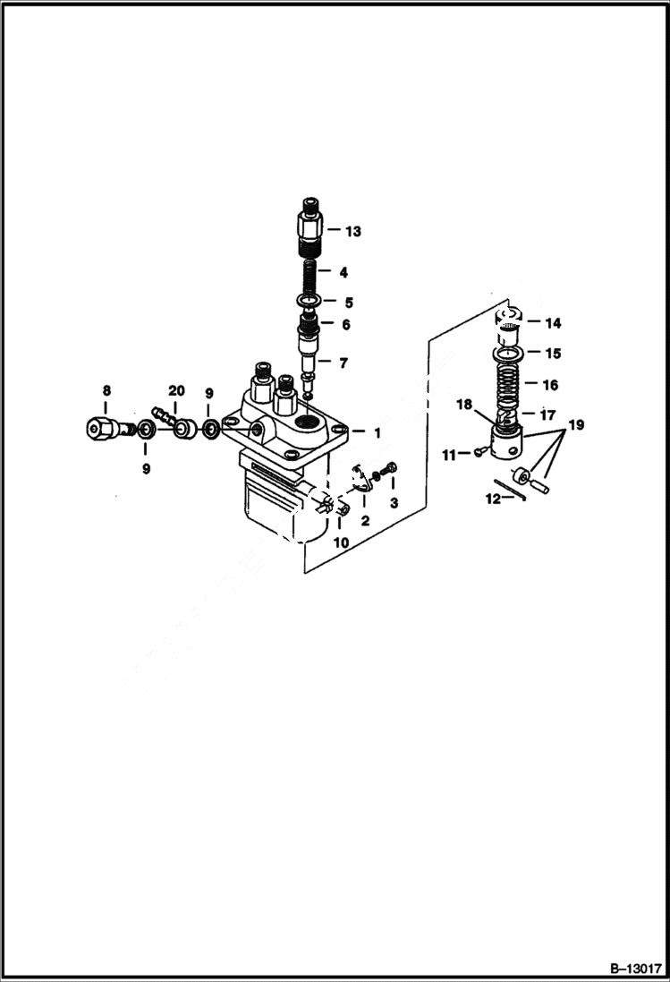 Схема запчастей Bobcat 225 - INJECTOR PUMP POWER UNIT