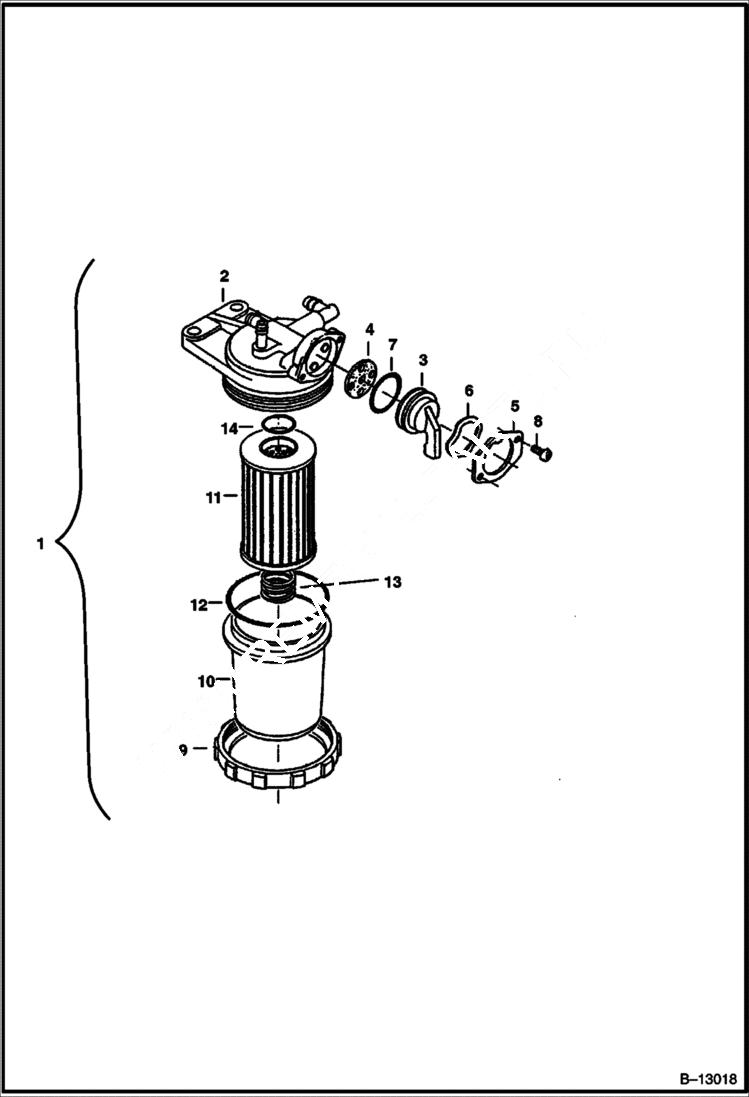 Схема запчастей Bobcat 231 - FUEL FILTER POWER UNIT