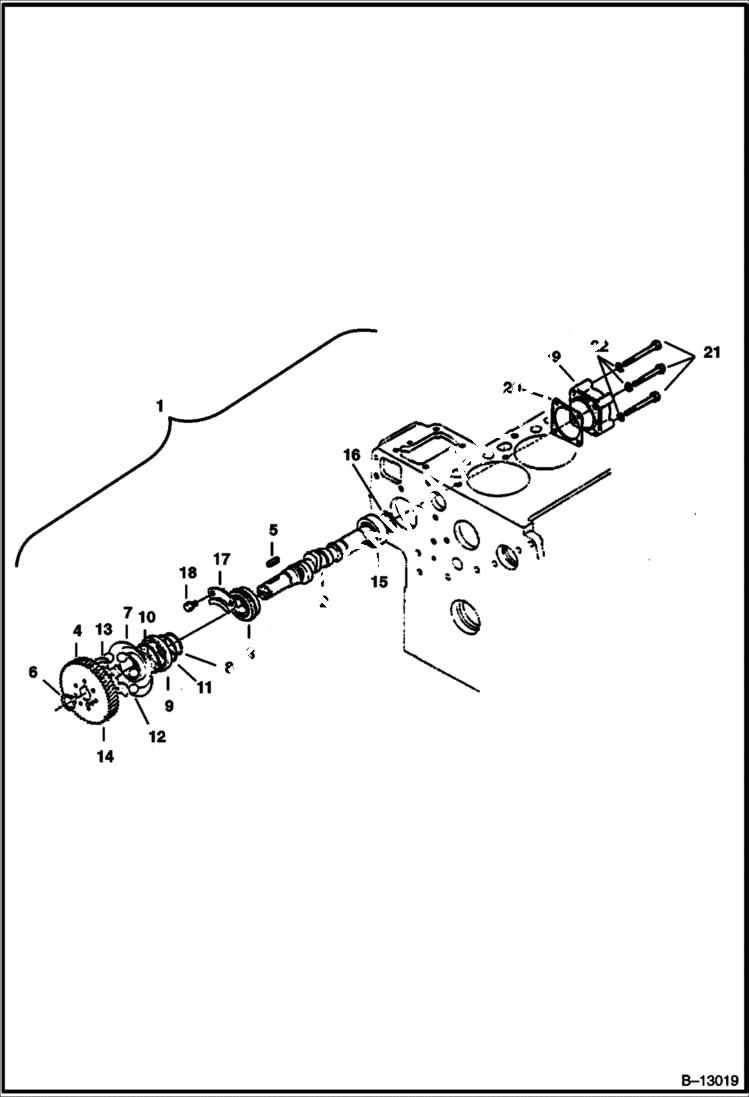 Схема запчастей Bobcat 225 - FUEL CAMSHAFT POWER UNIT