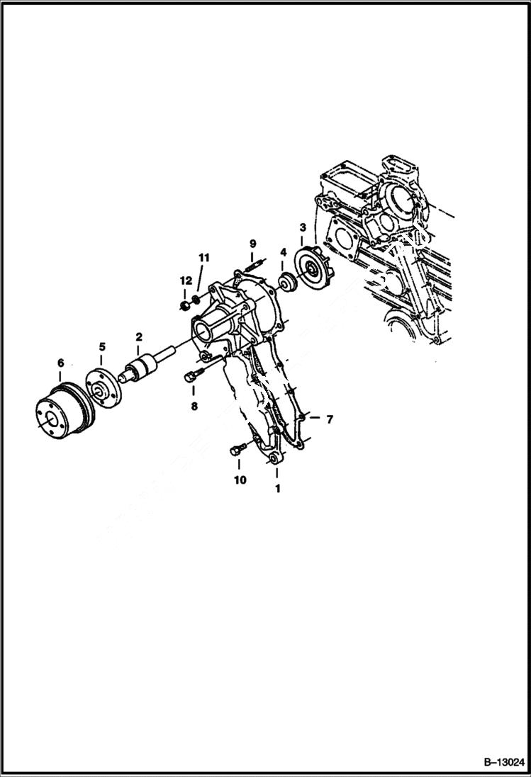 Схема запчастей Bobcat 231 - WATER PUMP POWER UNIT