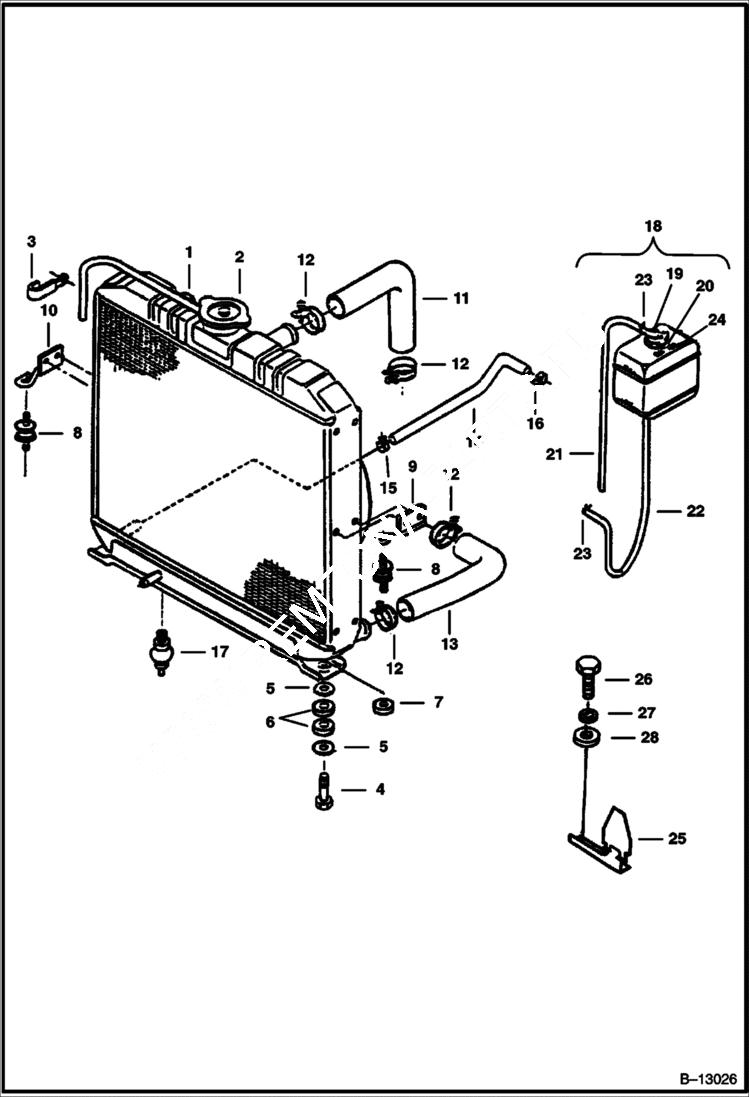 Схема запчастей Bobcat 225 - RADIATOR POWER UNIT