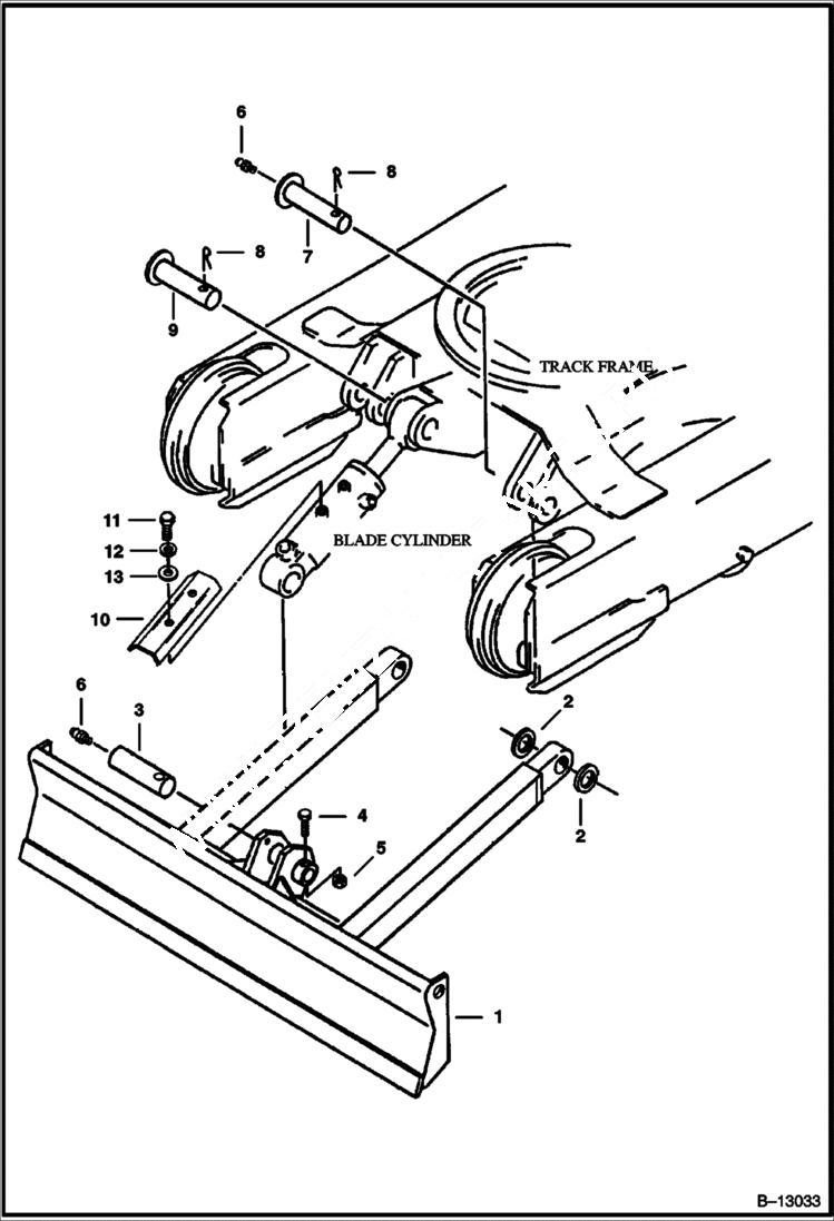 Схема запчастей Bobcat 225 - BLADE WORK EQUIPMENT