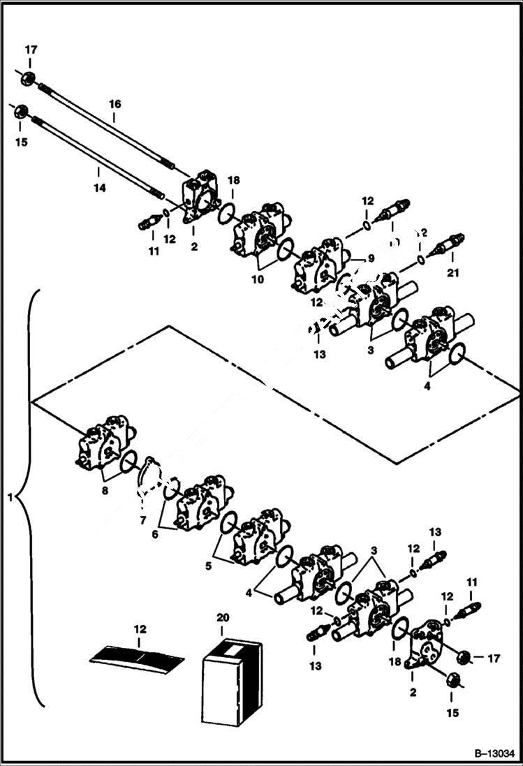 Схема запчастей Bobcat 231 - CONTROL VALVE (9-Spool) HYDRAULIC SYSTEM