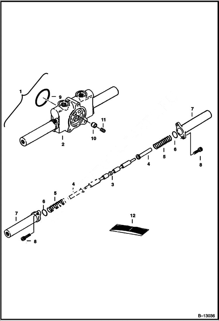 Схема запчастей Bobcat 231 - VALVE SECTION (Swing & Bucket) HYDRAULIC SYSTEM