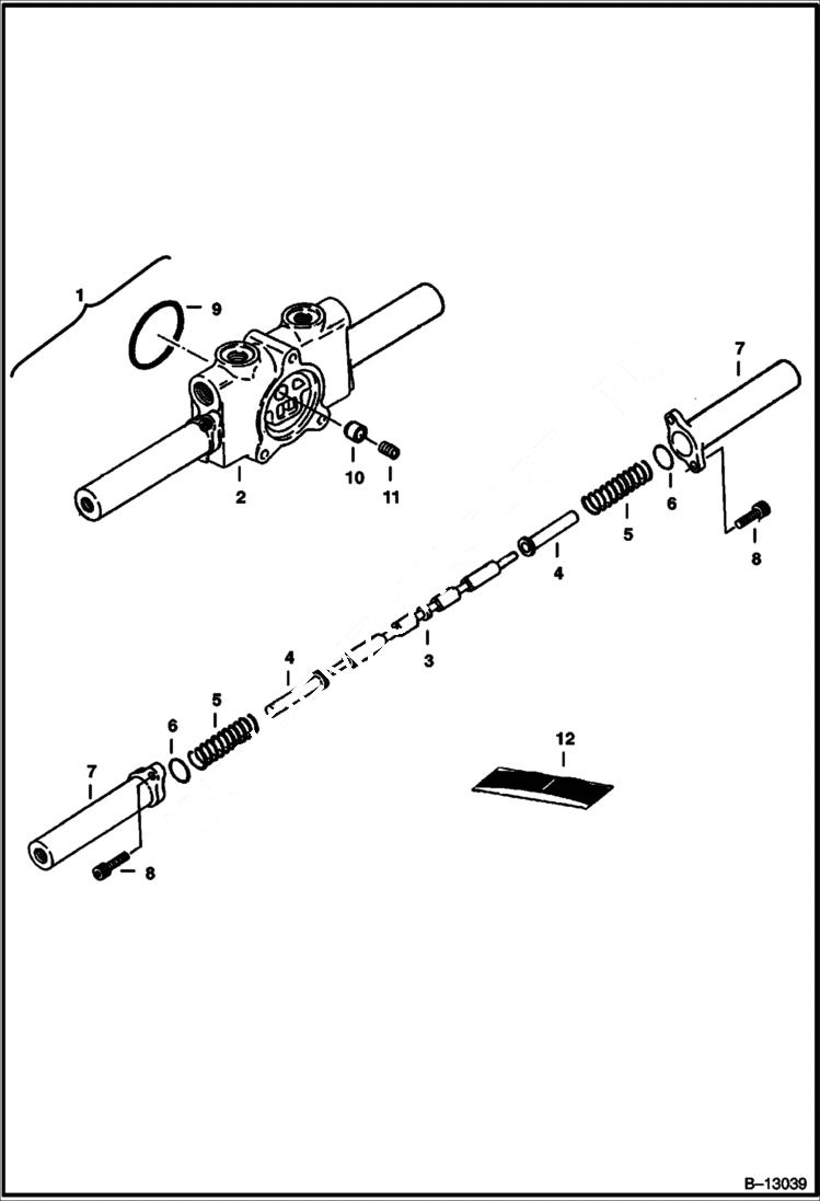 Схема запчастей Bobcat 231 - VALVE SECTION (Dipper Arm & Boom) HYDRAULIC SYSTEM