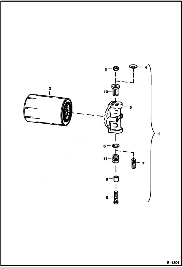 Схема запчастей Bobcat 300s - OIL FILTER HYDRAULIC SYSTEM