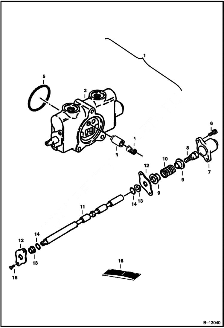 Схема запчастей Bobcat 225 - VALVE SECTION (Boom Swing) HYDRAULIC SYSTEM