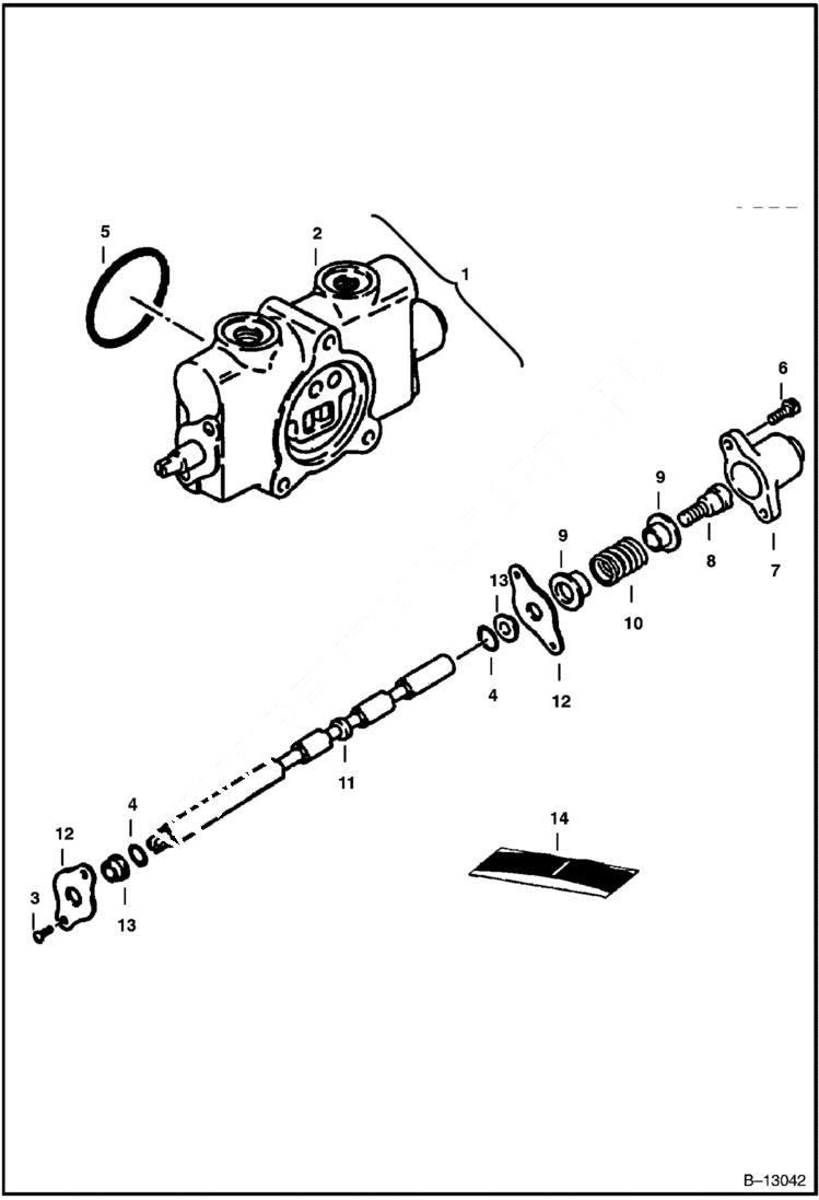 Схема запчастей Bobcat 225 - VALVE SECTION (L.H. Travel) HYDRAULIC SYSTEM