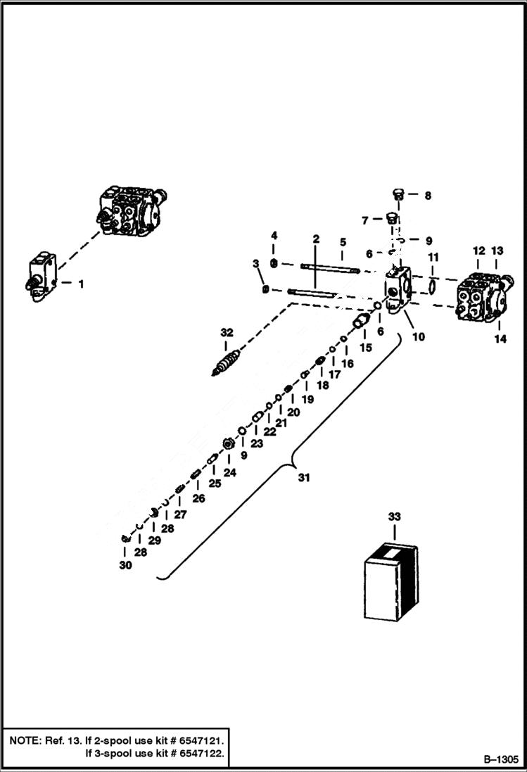 Схема запчастей Bobcat 300s - VALVE SECTION - INLET Husco HYDRAULIC SYSTEM