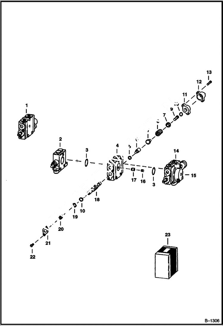Схема запчастей Bobcat 300s - VALVE SECTION - TILT CONTROL Husco HYDRAULIC SYSTEM