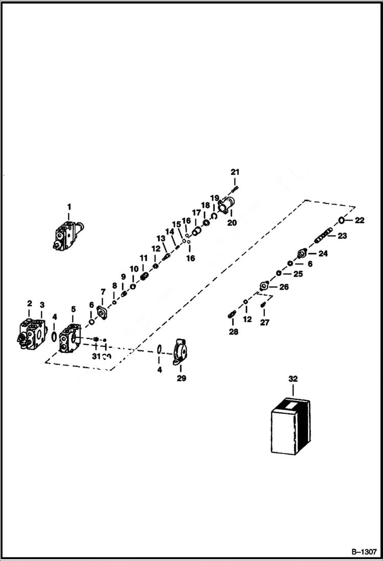 Схема запчастей Bobcat 300s - VALVE SECTION - LIFT CONTROL Husco HYDRAULIC SYSTEM