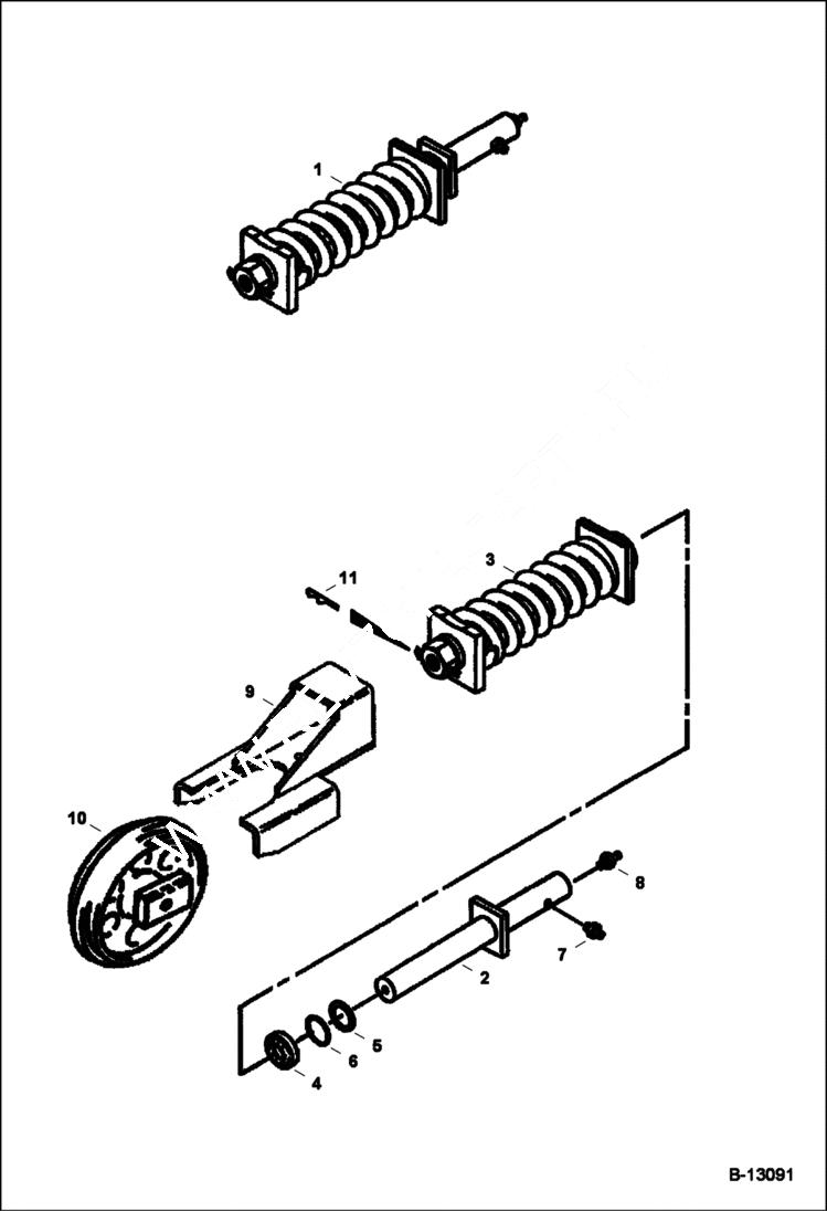 Схема запчастей Bobcat 220 - RECOIL SPRING UNDERCARRIAGE