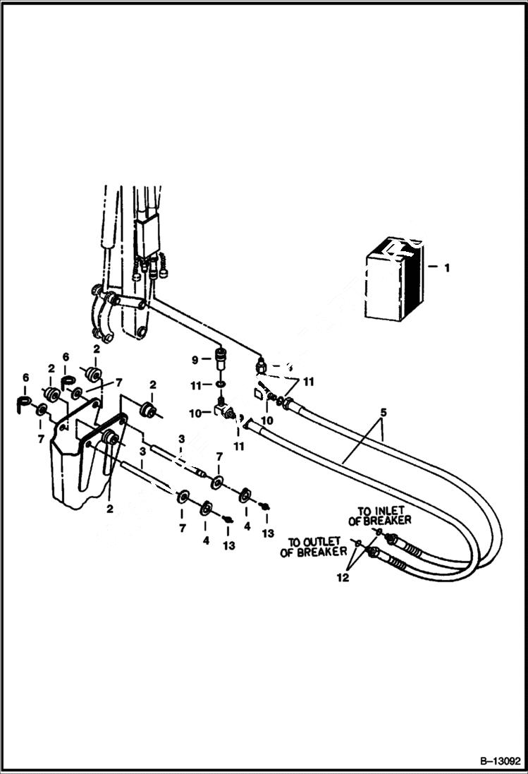 Схема запчастей Bobcat BREAKERS - BREAKER (Mounting Kit) (1250X) (Use on 220 508211001 - 11999) Экскаваторы