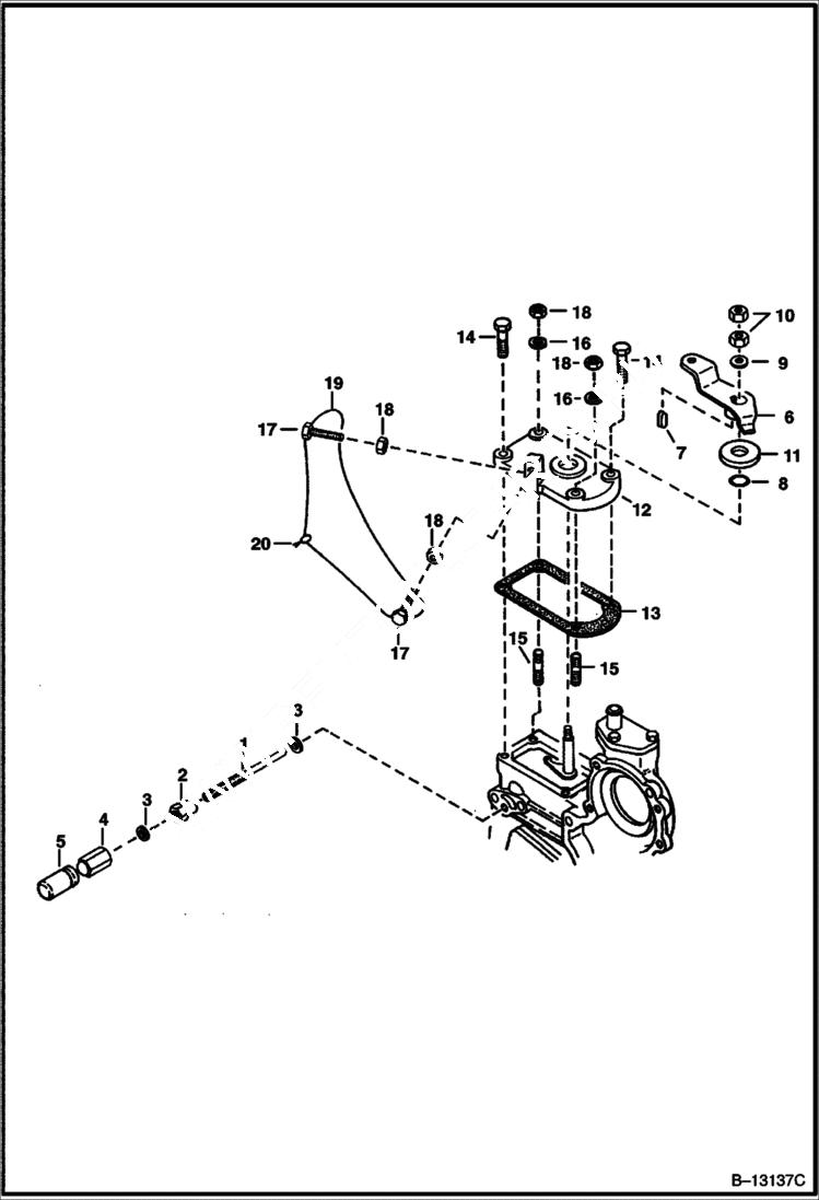 Схема запчастей Bobcat S-Series - SPEED CONTROL PLATE (Kubota - V2003-T-2EB - Tier II Replacement) REPLACEMENT ENGINE