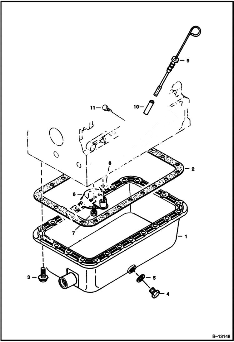 Схема запчастей Bobcat 700s - OIL PAN (Kubota - V2203) (1G608-41000) POWER UNIT