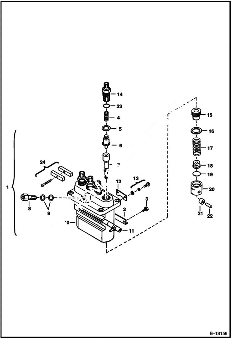 Схема запчастей Bobcat T-Series - INJECTION PUMP POWER UNIT