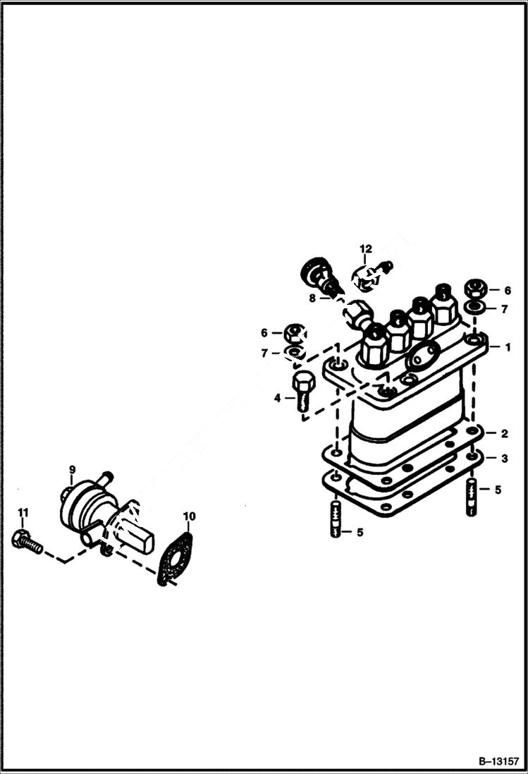 Схема запчастей Bobcat 5600 - FUEL & INJECTION PUMP (Kubota - V2203) POWER UNIT