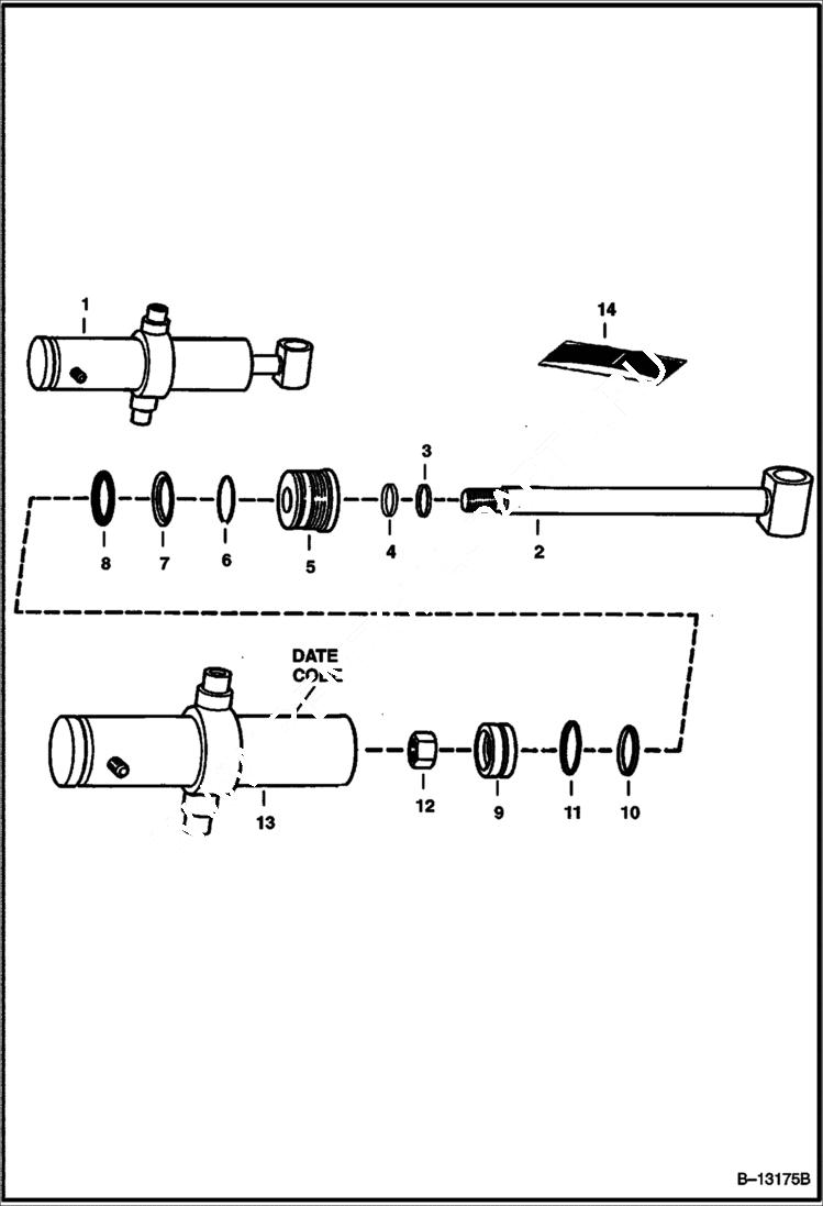 Схема запчастей Bobcat BACKHOE - CYLINDER SWING - TEXAS HYDRAULIC 933S 933S BACKHOE