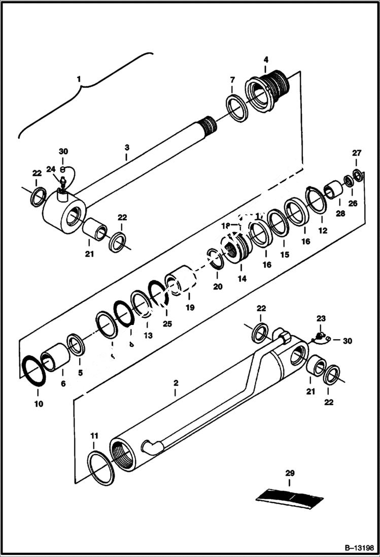 Схема запчастей Bobcat 231 - ARM CYLINDER HYDRAULIC SYSTEM