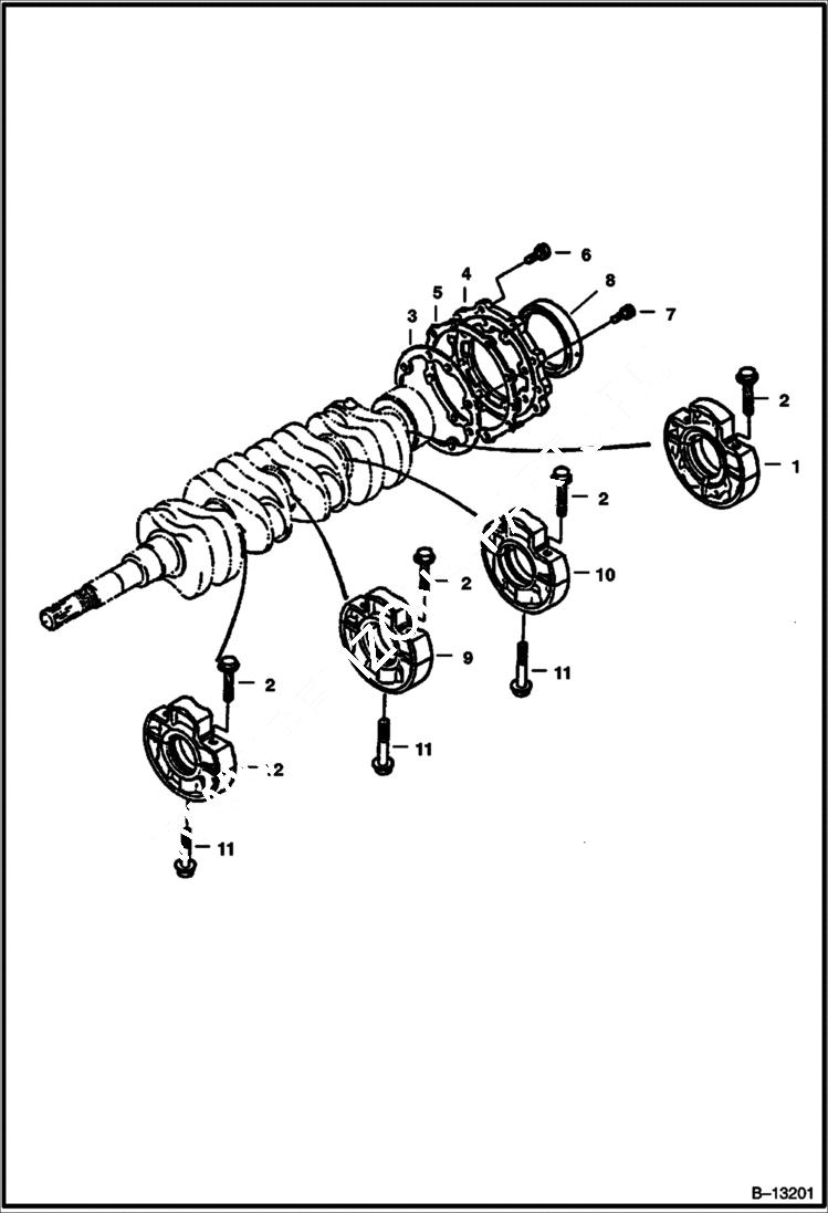 Схема запчастей Bobcat 231 - MAIN BEARING CASE POWER UNIT