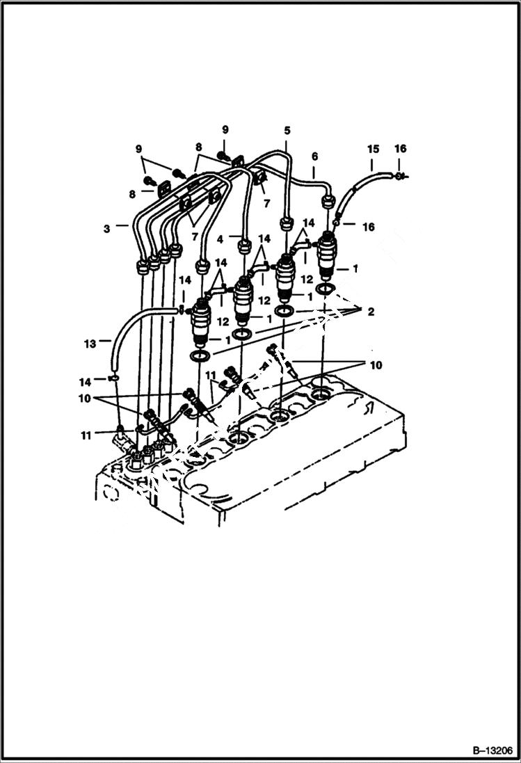 Схема запчастей Bobcat 231 - INJECTOR NOZZLES POWER UNIT