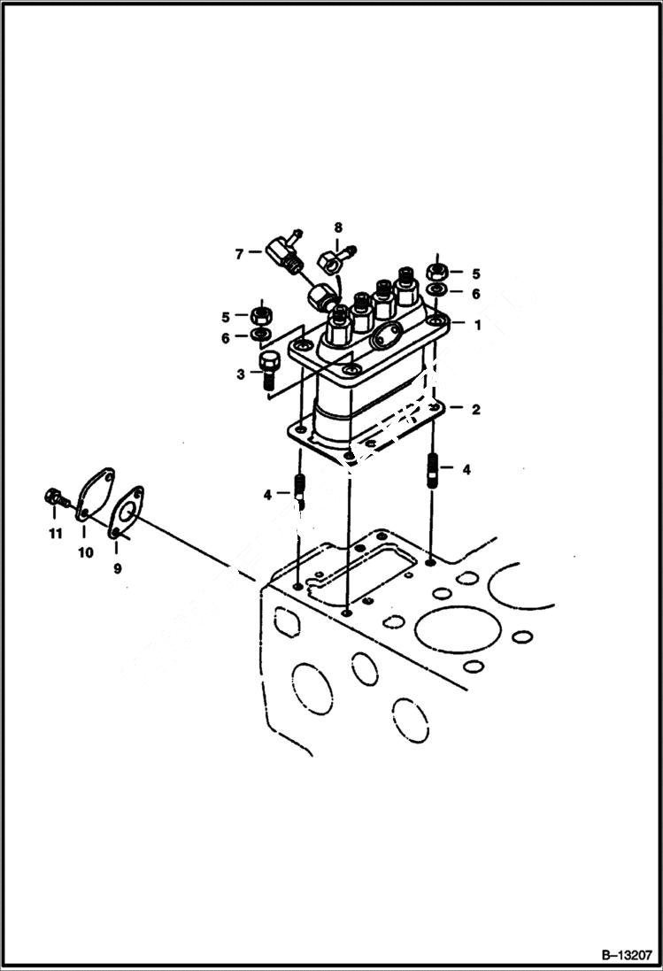 Схема запчастей Bobcat 231 - INJECTION PUMP POWER UNIT