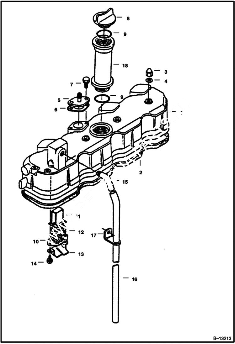 Схема запчастей Bobcat 231 - ROCKER ARM COVER POWER UNIT