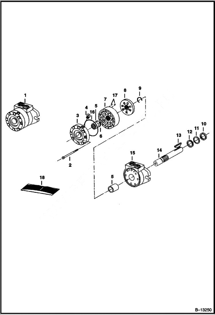 Схема запчастей Bobcat ANGLE BROOM - INDUSTRIAL BROOM (Motor) Loader