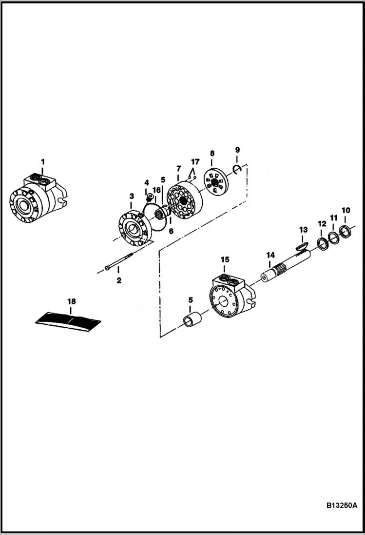 Схема запчастей Bobcat ANGLE BROOM - ANGLE BROOM (Motor) Loader